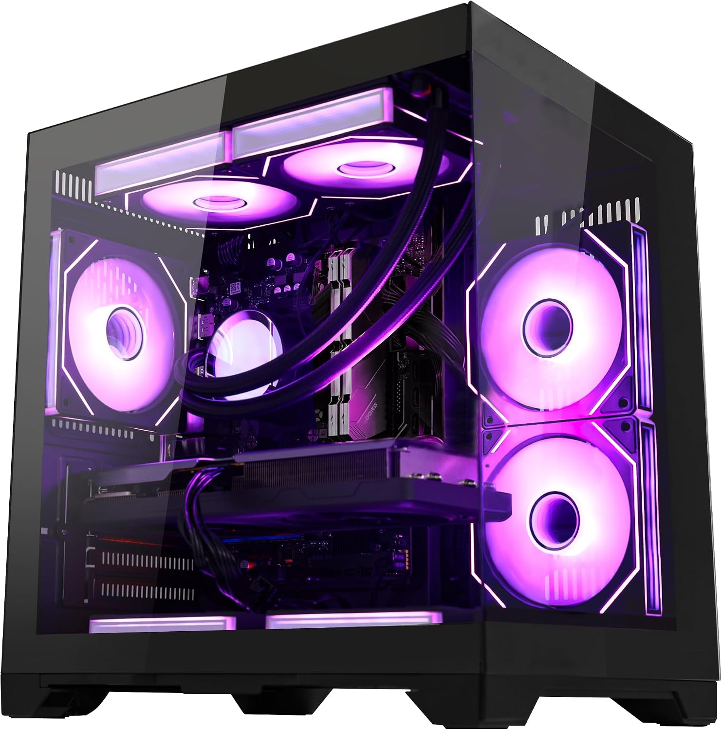 RTX 5070 12GB Gaming PC Desktop - AMD Ryzen 7 5700X 3.4 GHz, 16GB DDR4 RAM, 1TB PCIe SSD, WiFi + BT, Windows 11 -RGB Prebuilt Computer-Black