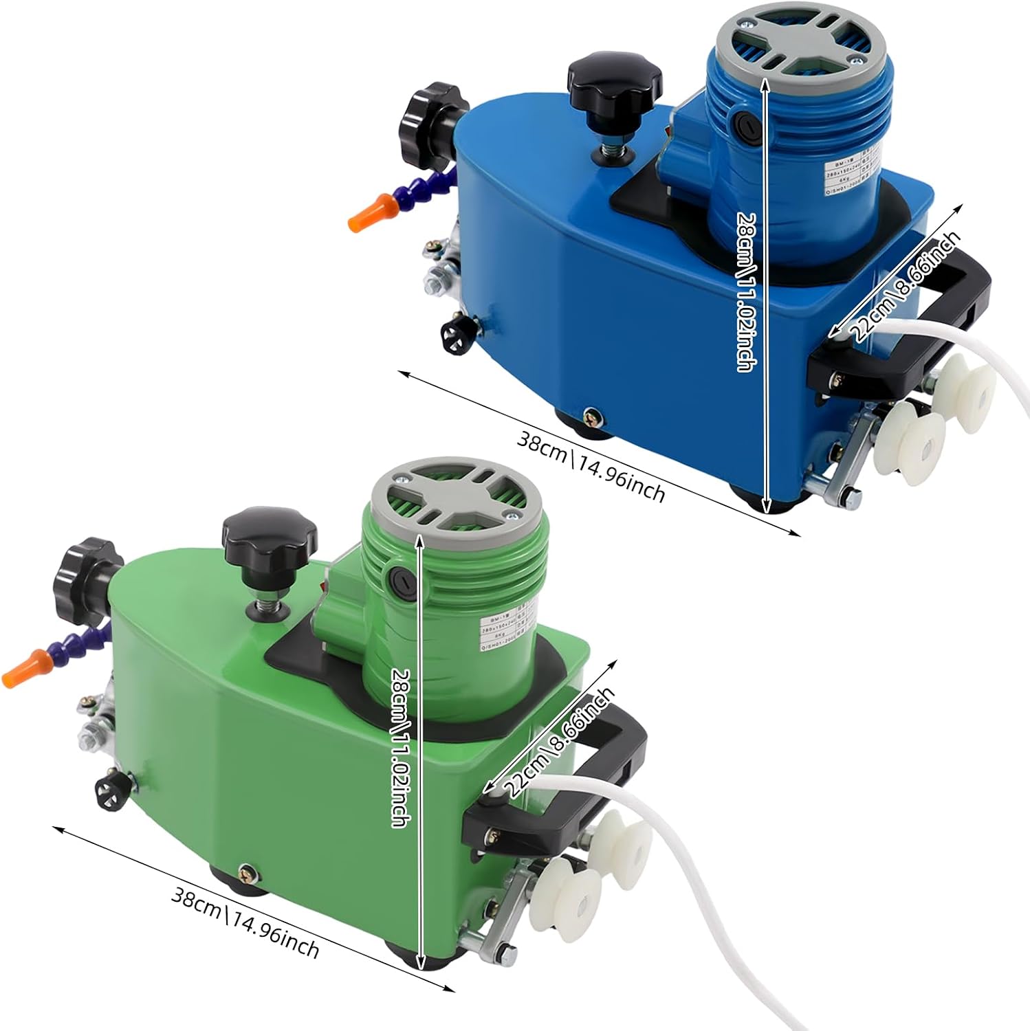 1100W Glass Edge Grinding Machine - Portable Electric Polisher for Beveling & Shaping Glass/Stone/Ceramic (3-20mm Thick), 8000RPM, 110V with Cooling Vents & Wheels (Green)
