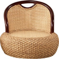 Round Rattan Floor Chair with Ergonomic Backrest Floor Lazy Chair Tatami Floor Seat Floor Meditation Chair Floor Seat Futon for Home and Office Decoration (Mixed Color)