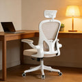 Ergonomic Office Chair with Adjustable Lumbar Support & Flip-Up Armrests - High Back Computer Desk Chair with Thickened Seat Cushion, Rolling Wheels for Home/Office Study Work