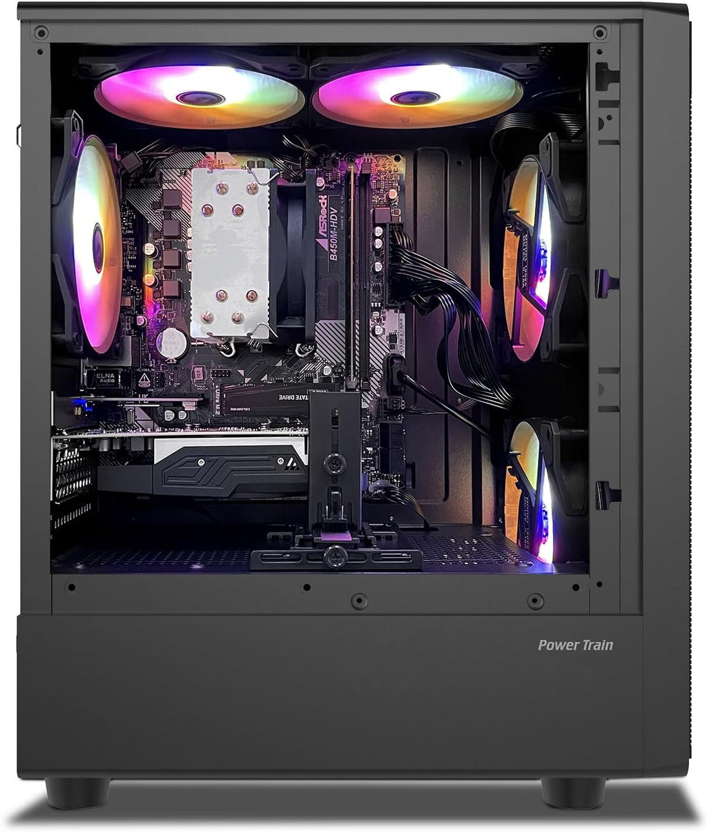 ZER-LON Gaming PC Desktop Computer, Intel Core I5 up to 3.6GHz, RX 550 4G GDDR5, 16G RAM, 512GB SSD, WiFi 5.0, Prebuilt Gaming PC Tower Computer with 5 RGB Fan