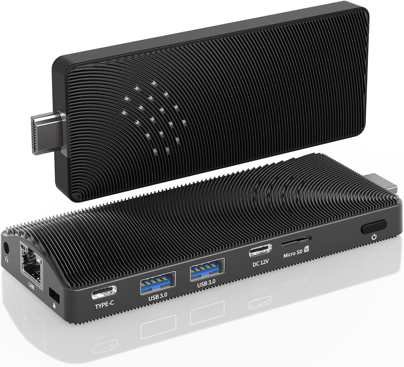 Mini PC Stick Fanless, Celeron J4105, 8GB RAM 128GB Storage, Micro Computer Stick Supports 4K 60HZ HDMI, USB PD3.0, Gigabit Ethernet, Wi-Fi 5 on Business, Industrial, Office, Media, Video