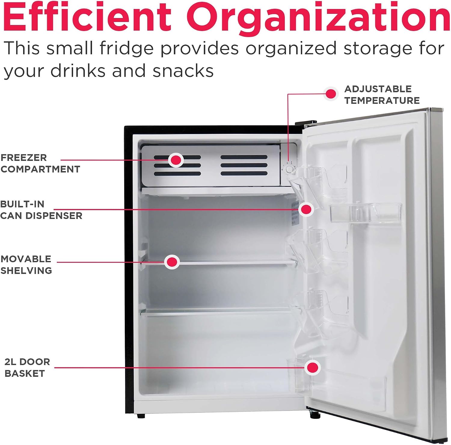 Frigidaire EFR285-6COM, 2.5 cu ft Refrigerator, Stainless Steel Door, Platinum Series