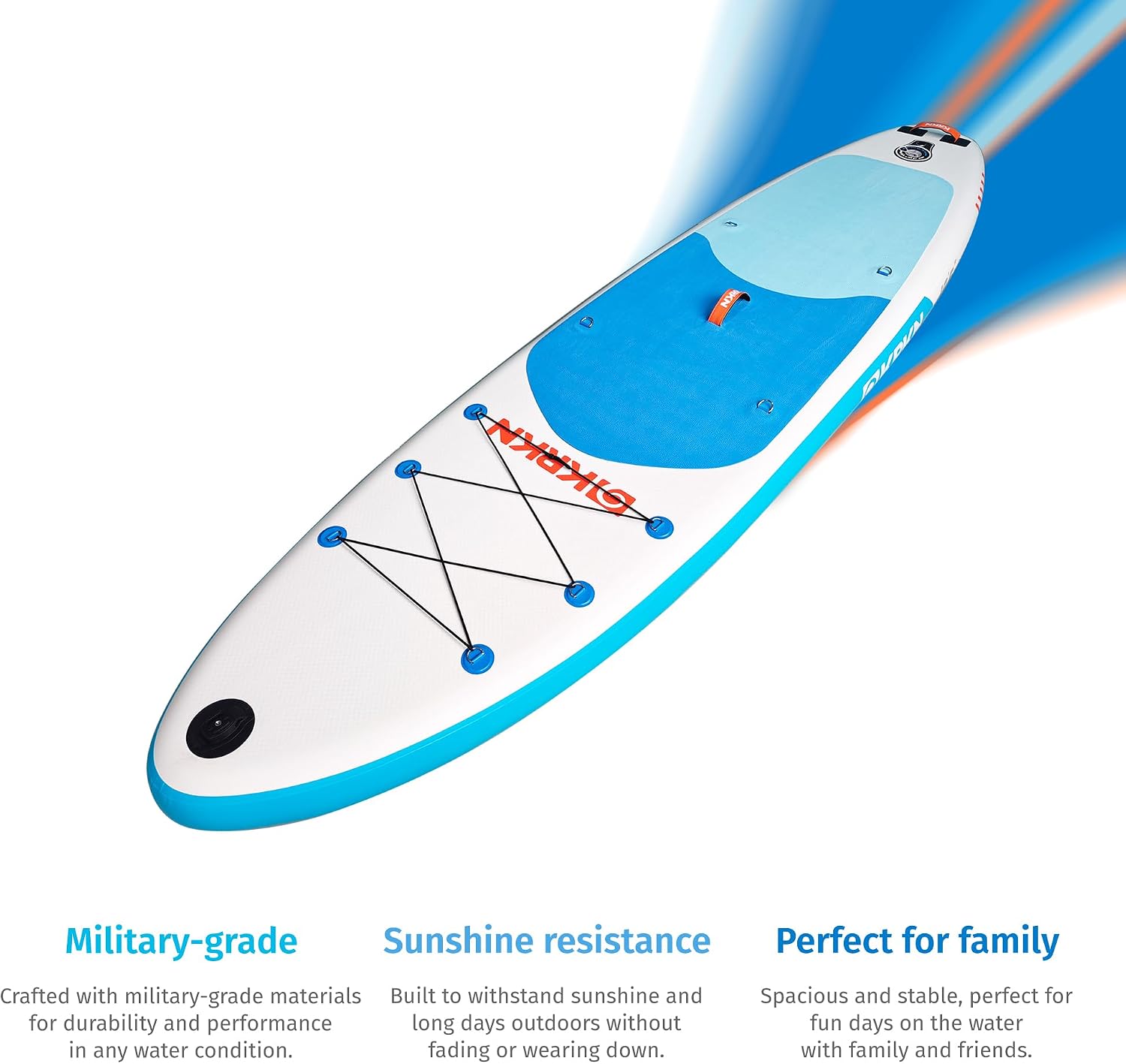 KRKN Discover 10'6' Stand Up Paddle Board, Inflatable SUP with Premium Accessories, Non-Slip Deck, Adjustable Paddle, Camera Seat & Backpack for All Skill Levels