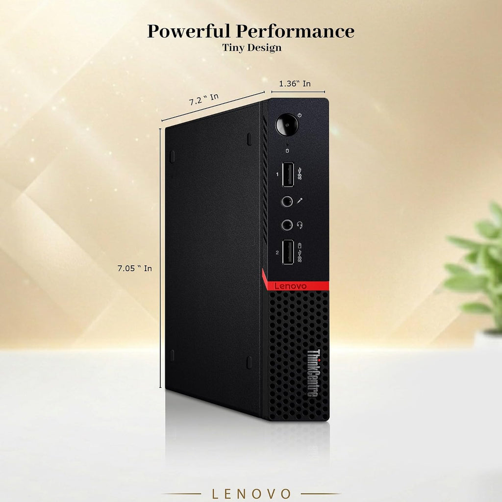 Lenovo ThinkCentre M715q Tiny Mini Desktop PC | AMD PRO A12-9800E | 16GB DDR4 RAM | 256GB SSD | New 24' LCD | Wi-Fi | Windows 11 Pro | Wireless Keyboard & Mouse | Compact Business Desktop (Renewed)