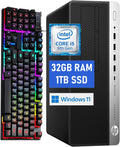 HP ProDesk 600G5 SFF Desktop Computer PC, 600G5 Computer 9th Processor, 32GB RAM 1TB Solid State Drive, USB WiFi, Bluetooth, Windows 11 (Renewed)