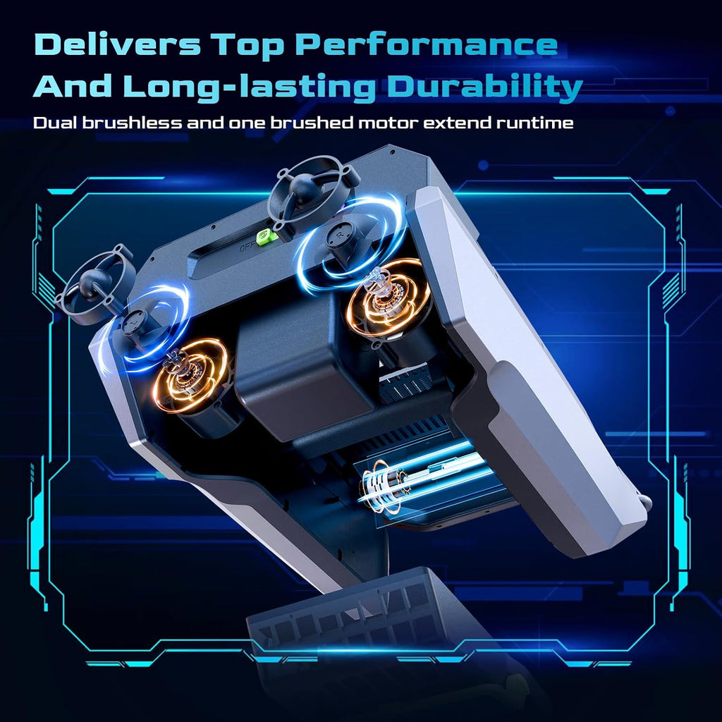 Robotic Solar Pool Skimmer – Automatic One-Button Start, Solar & DC Charging, 72H Runtime (+40% Longer), Smart Anti-Stuck, Triple Motors, 6.5L Basket, UV-Resistant