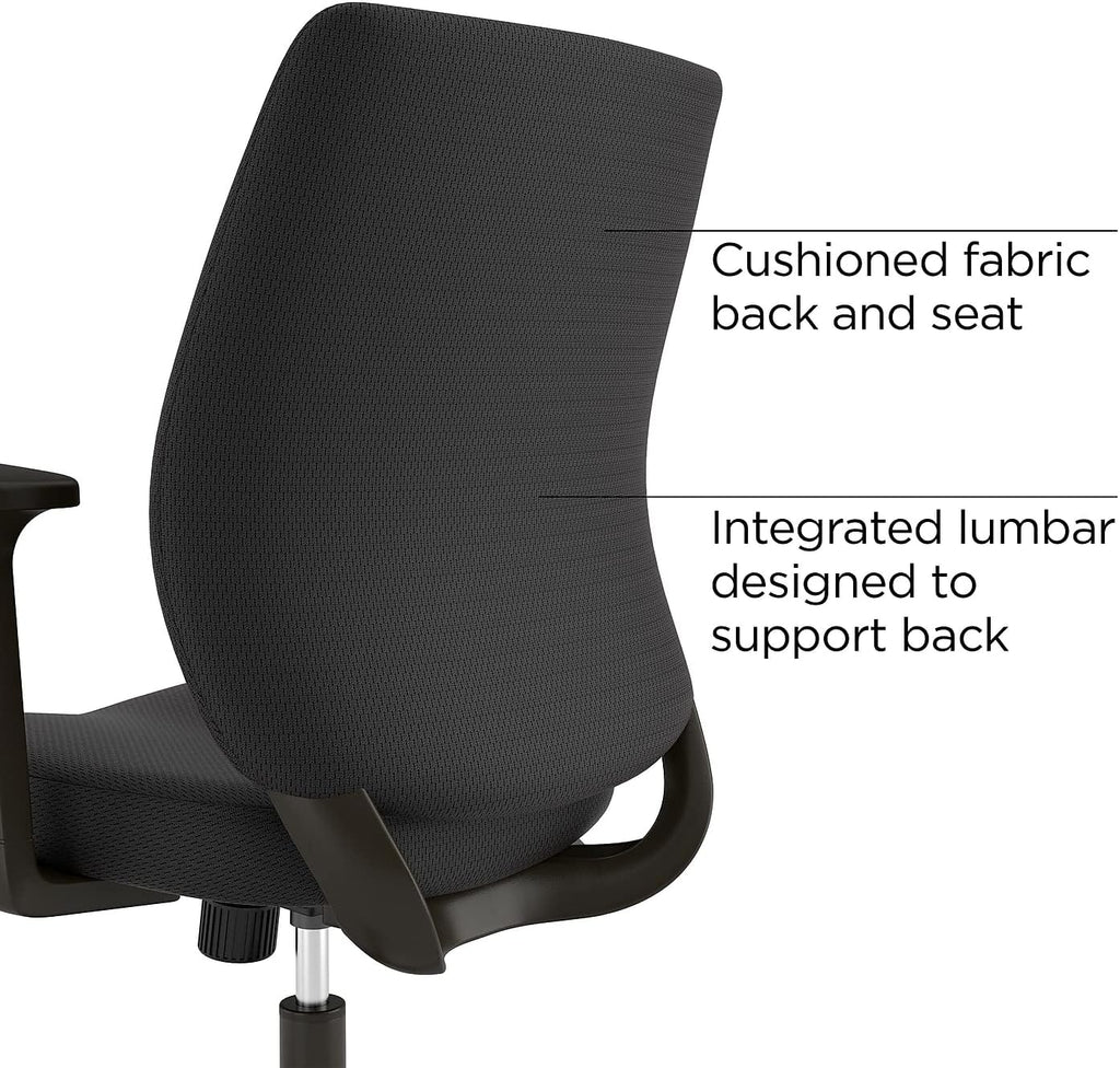Staples Ergonomic Task Chair, Fabric, Black