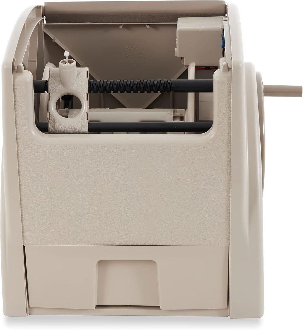 Suncast Automatic Rewind Garden Hose Reel, 100 ft. 5/8 in. Vinyl Hose Holder, Light Taupe
