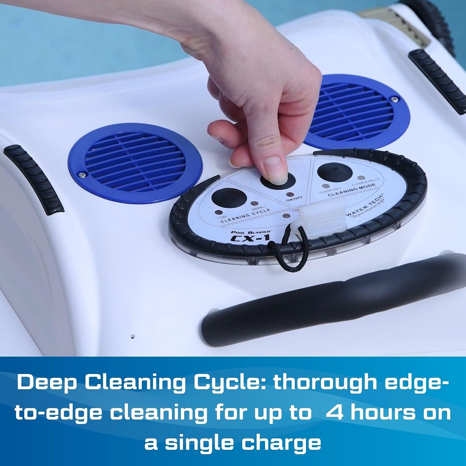 POOL BLASTER CX-1 Cordless Robotic Pool Cleaner, Automatic Vacuum for Inground and Above Ground Pools, Intelligent Wall Climbing Vac w/Strong Suction, High Capacity and Smart Scheduler