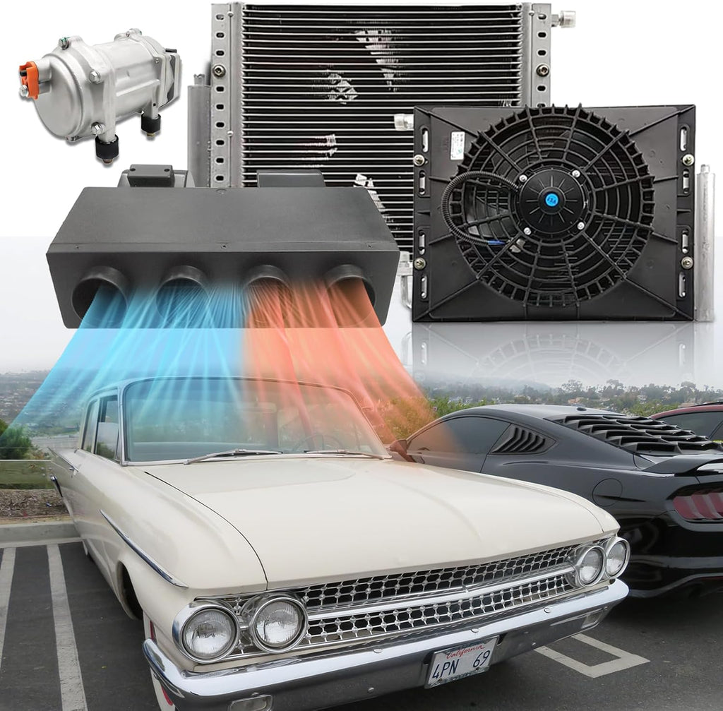24V 12000 BTU Under Dash Air Conditioner with Heating, Universal 24 Volt A/C Kit System, Electric 24V DC Underdash AC Unit Quiet, Fast Cooling for Classica Car, Automotive, Truck, ATV, Pickup,Tractor