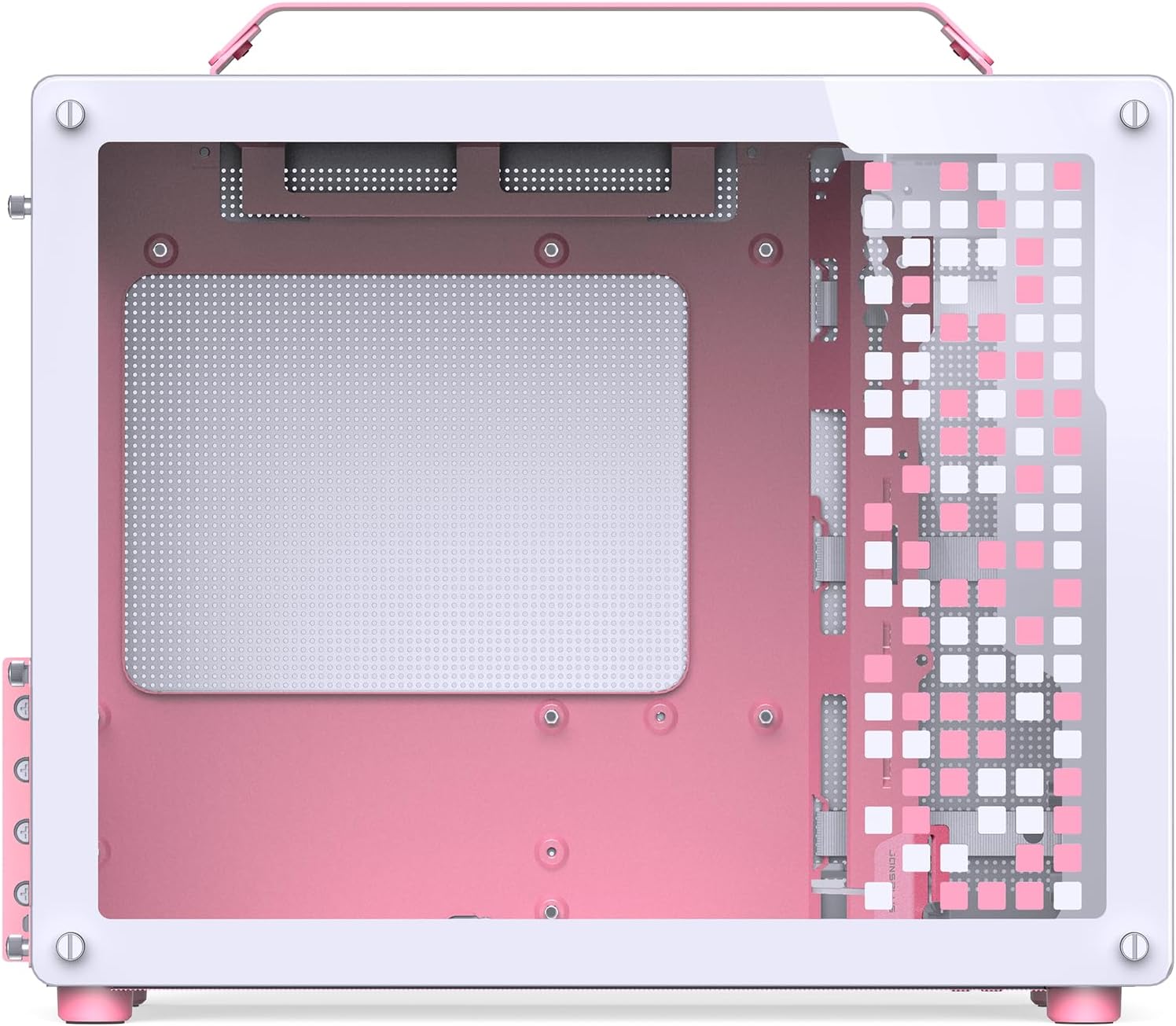 JONSBO/JONSPLUS Z20 Pink/White Micro-ATX Mini Tower Pc Case,with Detachable Carrying Handle, Mini Size, High-Performance Hardware Compatible, Support 240AIO, H160mm Cooler