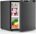 Electactic 1.6 Cu.ft Mini Fridge with Freezer, Compact Single Reversible Door Refrigerator, Adjustable Thermostat, Ultra Quiet, Energy Efficient for Office, Dorm, Bedroom, Apartment -Black