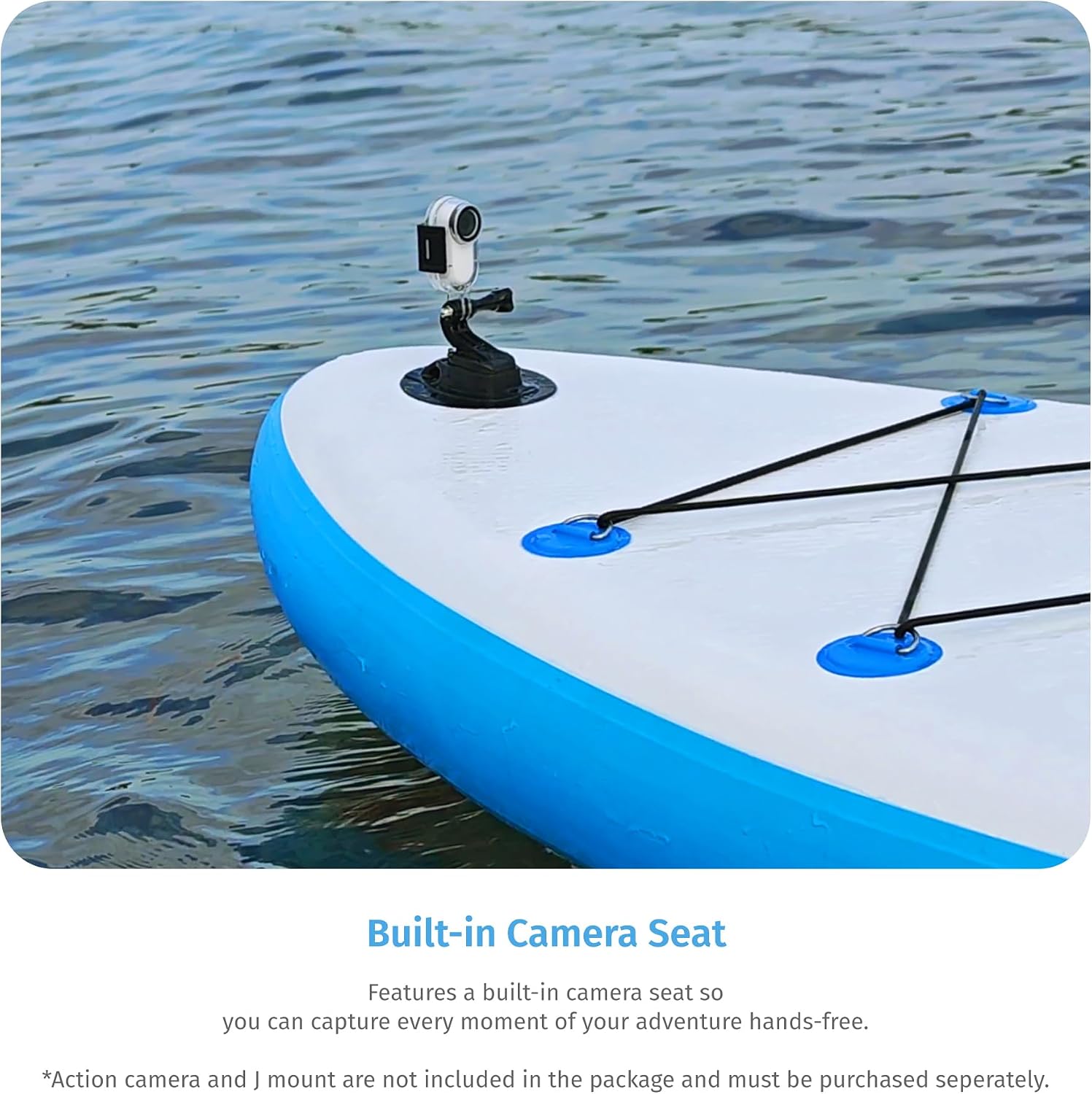 KRKN Discover 10'6' Stand Up Paddle Board, Inflatable SUP with Premium Accessories, Non-Slip Deck, Adjustable Paddle, Camera Seat & Backpack for All Skill Levels