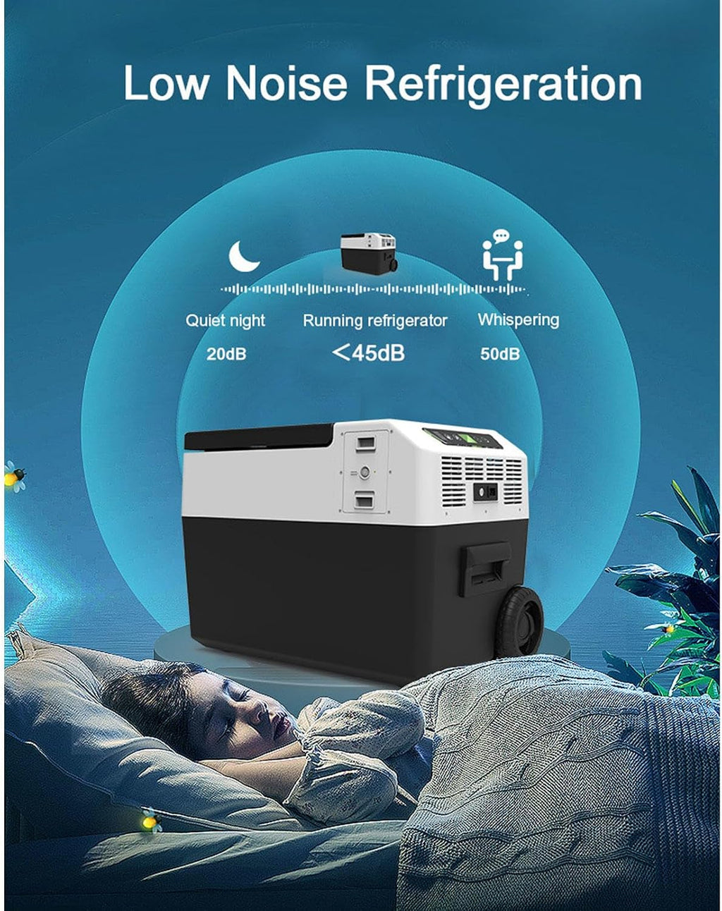 Car Refrigerator, 12V/24V Freezer Compressor Cooler Portable Refrigerator Fridge Cooler for Car, RV, Truck, Van, Boat for Camping, Travel, Fishing Outdoor,50L