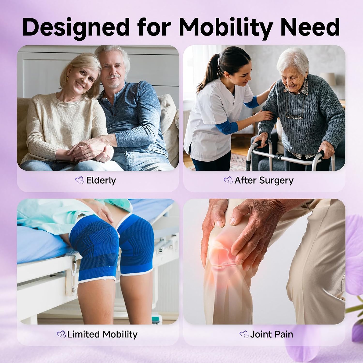 Mobility Scooter for Adults, Senior, 4 Wheels Electric Powered Chargeable Device for Travel, Lightweight Mobility Scooter, with LED Headlights and Basket, Charger Included