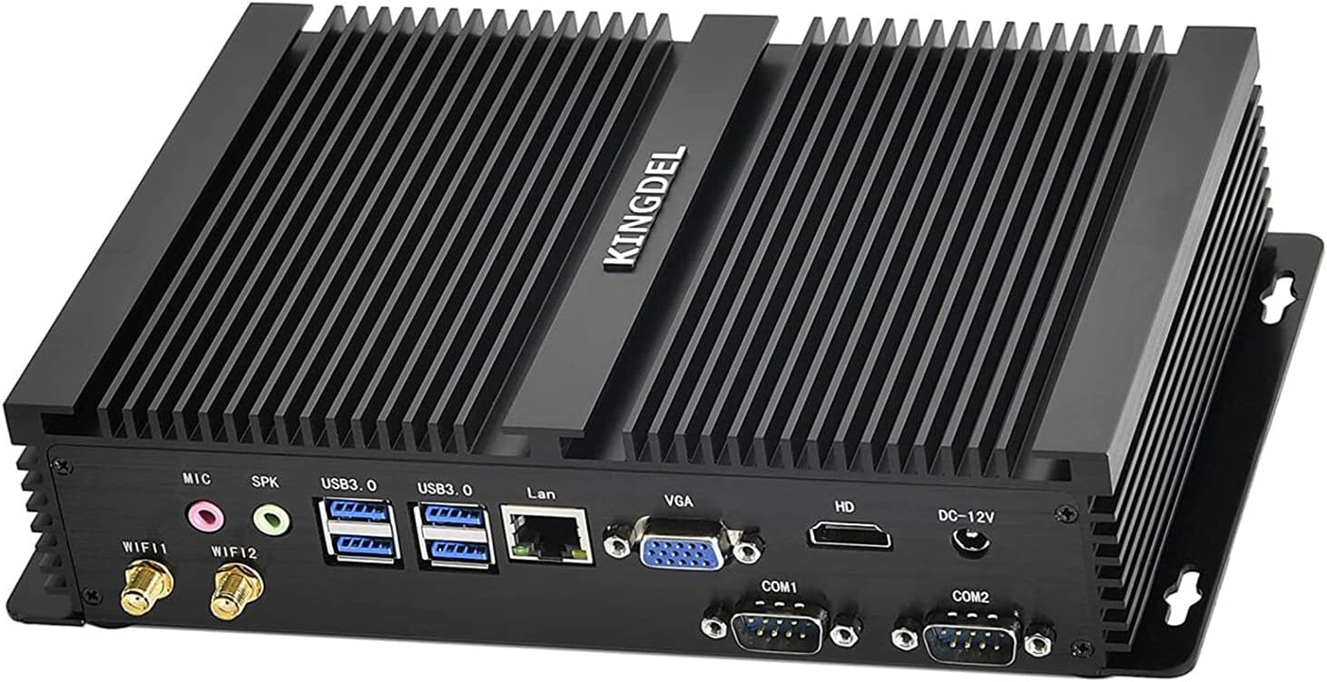KINGDEL Mini Business PC, Core i5-8250U 8th Gen CPU, 16G DDR4 RAM 1TB SSD, HD(4K@60Hz) Outputs 6xUSB 2xCOM, VGA Fanless Gaming Computer Support Two Screen