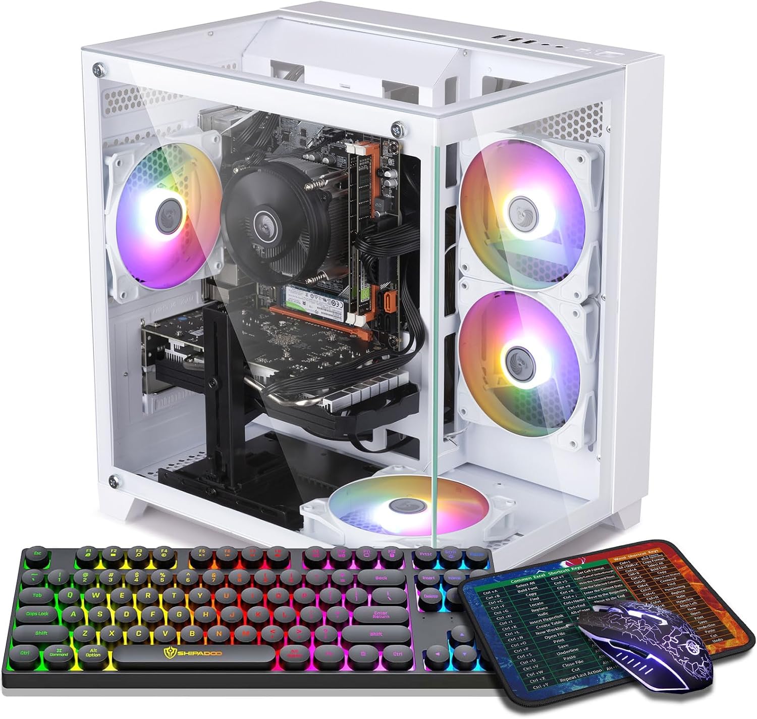 ZER-LON Gaming PC Desktop Computer, Intel Core I7 up to 3.9GHz, GTX 1050Ti 4G GDDR5, 16G RAM, 512GB SSD, WiFi 5.0, Prebuilt Gaming PC Tower Computer with 5 RGB Fan