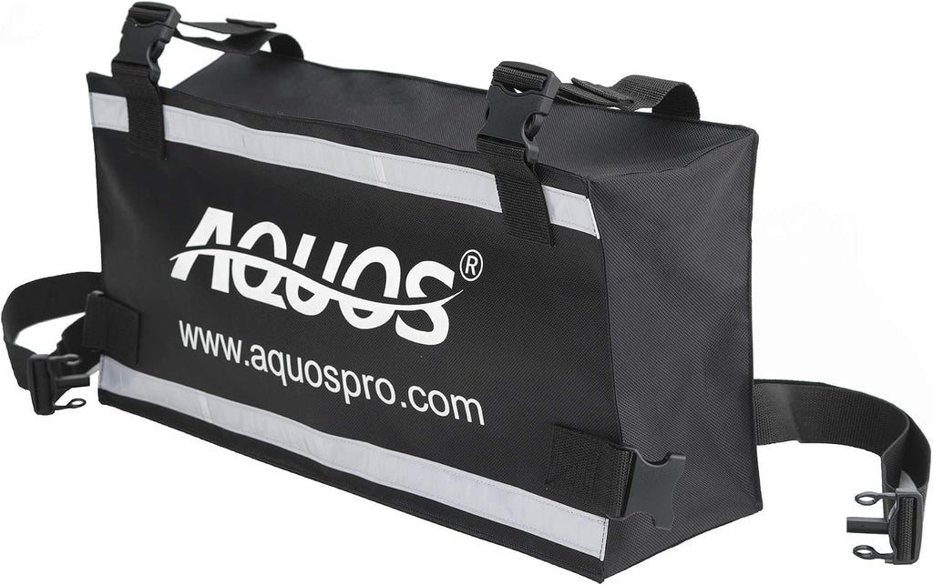 AQUOS Backpack Series 10.2 ft Inflatable Pontoon Boat with Stainless Steel Guard Bar and Folding Seat for One Person Fishing, Aluminum Floor Board, Transport Canada Approved