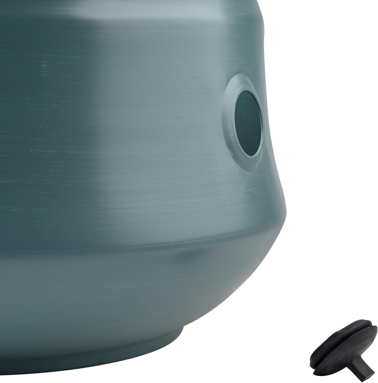 Decorative Garden Hose Holder Storage Pot with Lid | Hose Container Pot Outdoor or Indoor Use | Water Hose Hider 19x15.25 Inches,Green | Handmade (Brushed Green)