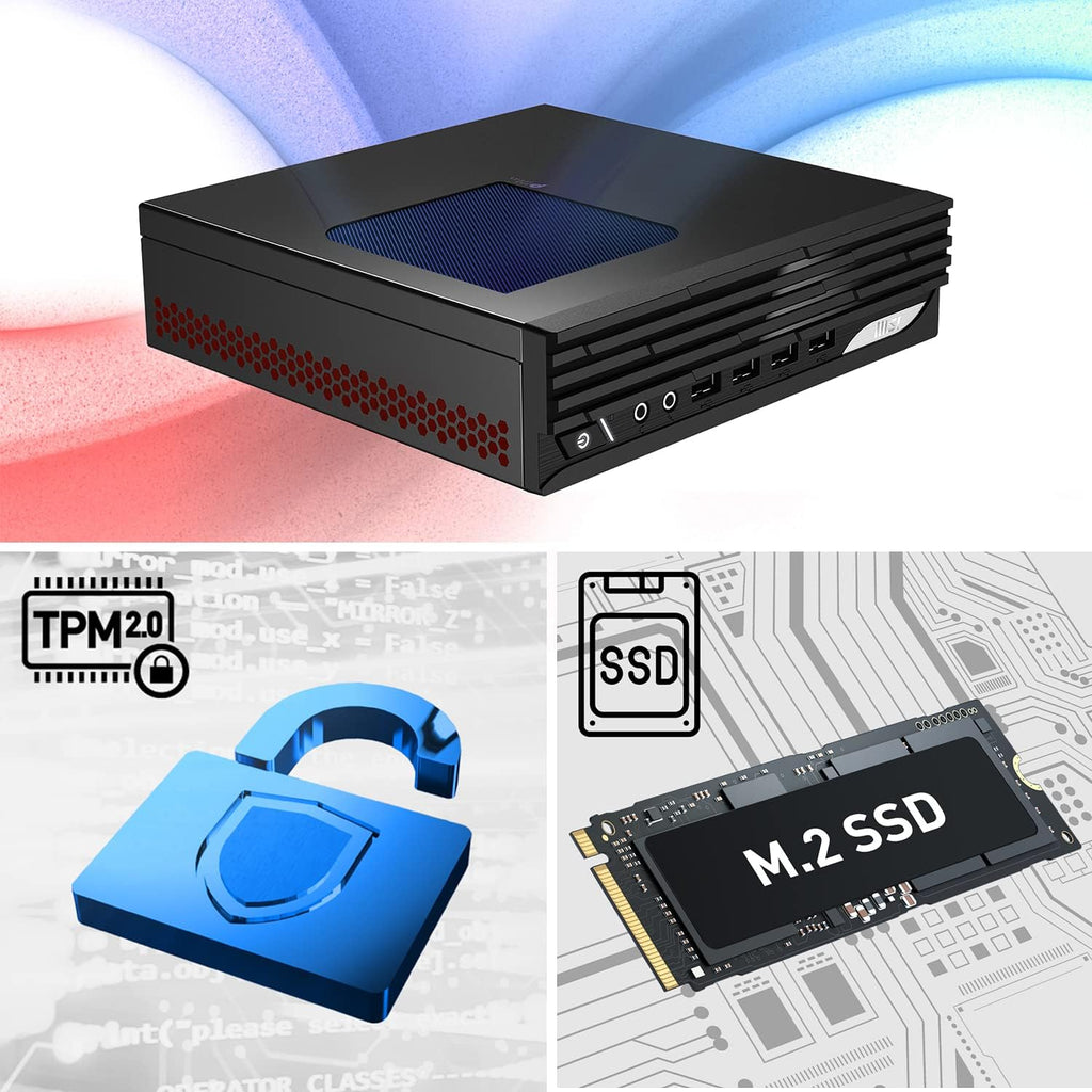 msi PRO DP21 Mini PC Desktop – Intel Core i3-13100 13th Gen, 8GB DDR4 RAM, 500GB NVMe SSD, Intel UHD 730, Wi-Fi, Bluetooth, Windows 11 Home (13M-498US)