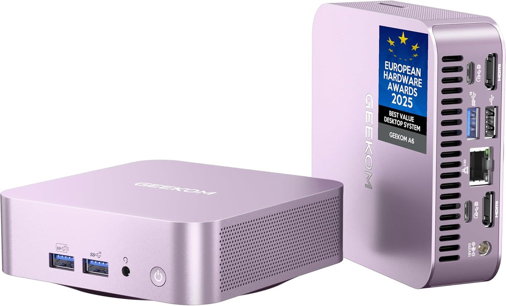 GEEKOM A6 Aurora Edition Mini PC with AMD Ryzen 7 6800H, 16GB DDR5 RAM 1TB PCIe 4.0 NVMe SSD, Radeon 680M, Compact Aluminium Design Windows 11 Pro Desktop Computer with USB4/8K UHD/Wi-Fi 6E/SD Slot
