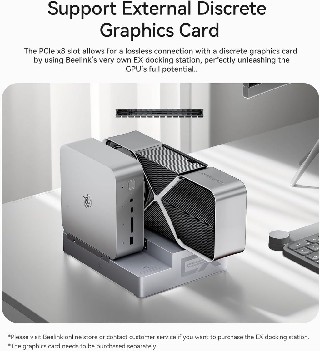 Beelink GTI13 Mini pc, Core i9-13900HK (14C/20T, UP to 5.4GHz) 64GB RAM 2TB NVMe M.2 SSD Mini Desktop Computer, WIFI6+ BT5.2 + 2.5G LAN, Triple Display Output, HDMI/DP/USB-C, W-11 Gaming Mini PC