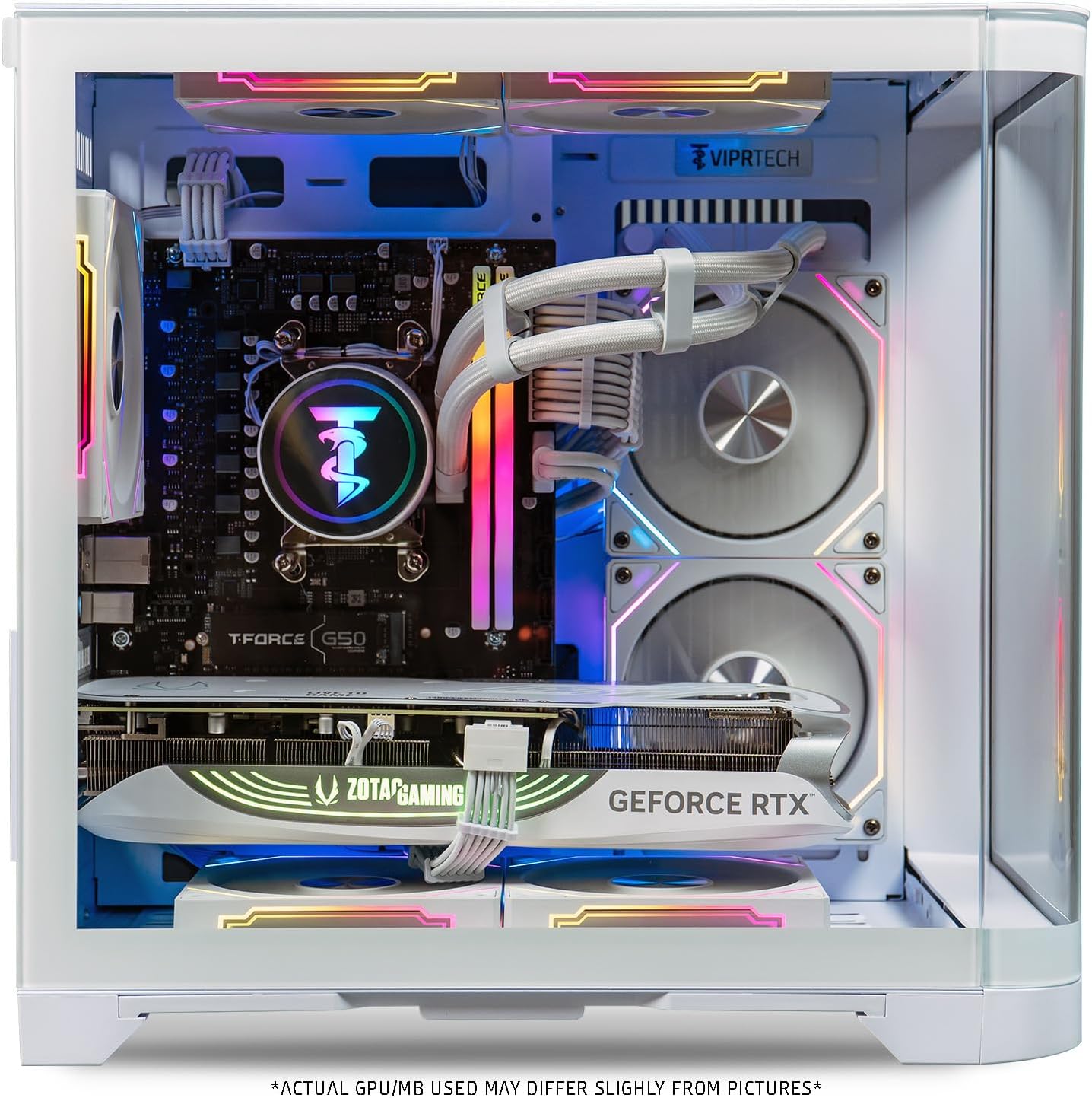 ViprTech Reaper 4.0 Gaming PC - AMD Ryzen 7 8700F (5.0Ghz Liquid Cooled), RTX 5070 12GB, 32GB DDR5 RAM, 2TB NVMe SSD, 800W Gold, VR-Ready, WiFi BT, Win 11, Desktop Computer Prebuilt, White