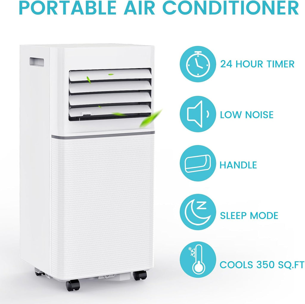 Antarctic Star 10,000 BTU Portable Air Conditioners Cools Up to 450 Sq.Ft, 4 Modes Portable AC with LED Display/Remote/24Hrs Timer for Home/Office/Dorms, White