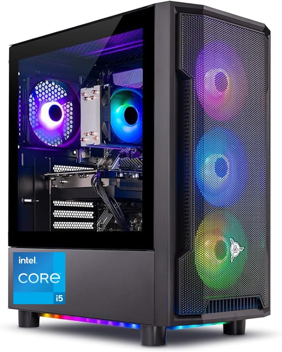 Skytech Gaming Shadow Desktop PC, Intel i5 13400F 2.5 GHz (4.6GHz), AMD RX 9060XT 8GB, 1TB NVMe SSD, 32GB DDR5 RAM 5200 RGB, 650W Gold PSU, Wi-Fi, Win 11
