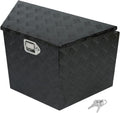 confote 28 Inch Heavy Duty Aluminum Stripes Plated Tool Box Pick Up Truck Bed RV Trailer Tongue Toolbox Waterproof Storage Organizer with Lock and Keys - 28.7 X 16.7 X 18.3 inch,Black