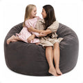 ULTIMATE SACK 5000 5-Foot Bean Bag Chair, Grey Suede Cover – Oversized Foam Lounger, Floor Seat, Small Sofa, or Couch Bed for Living Area, Gaming Room, or Reading Lounge