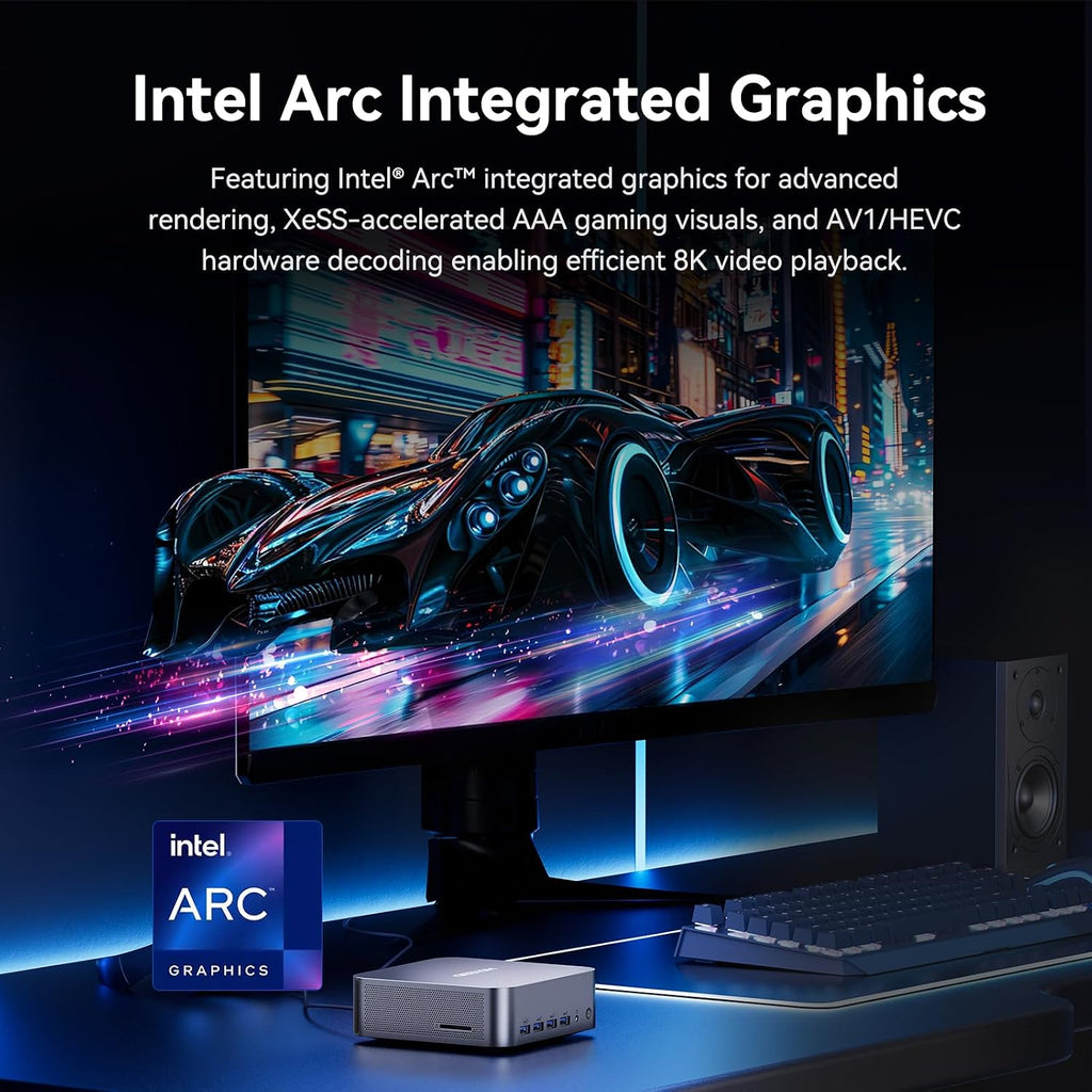GEEKOM GT13 MAX Powerful AI Mini PC, with Intel 14th Core Ultra 9 185H |16GB RAM＆1TB NVMe SSD|Intel Arc Graphics|2.5G LAN|WiFi 7 |8K Video Editing|Windows 11 Pro|3-Year Warranty|SD Solt