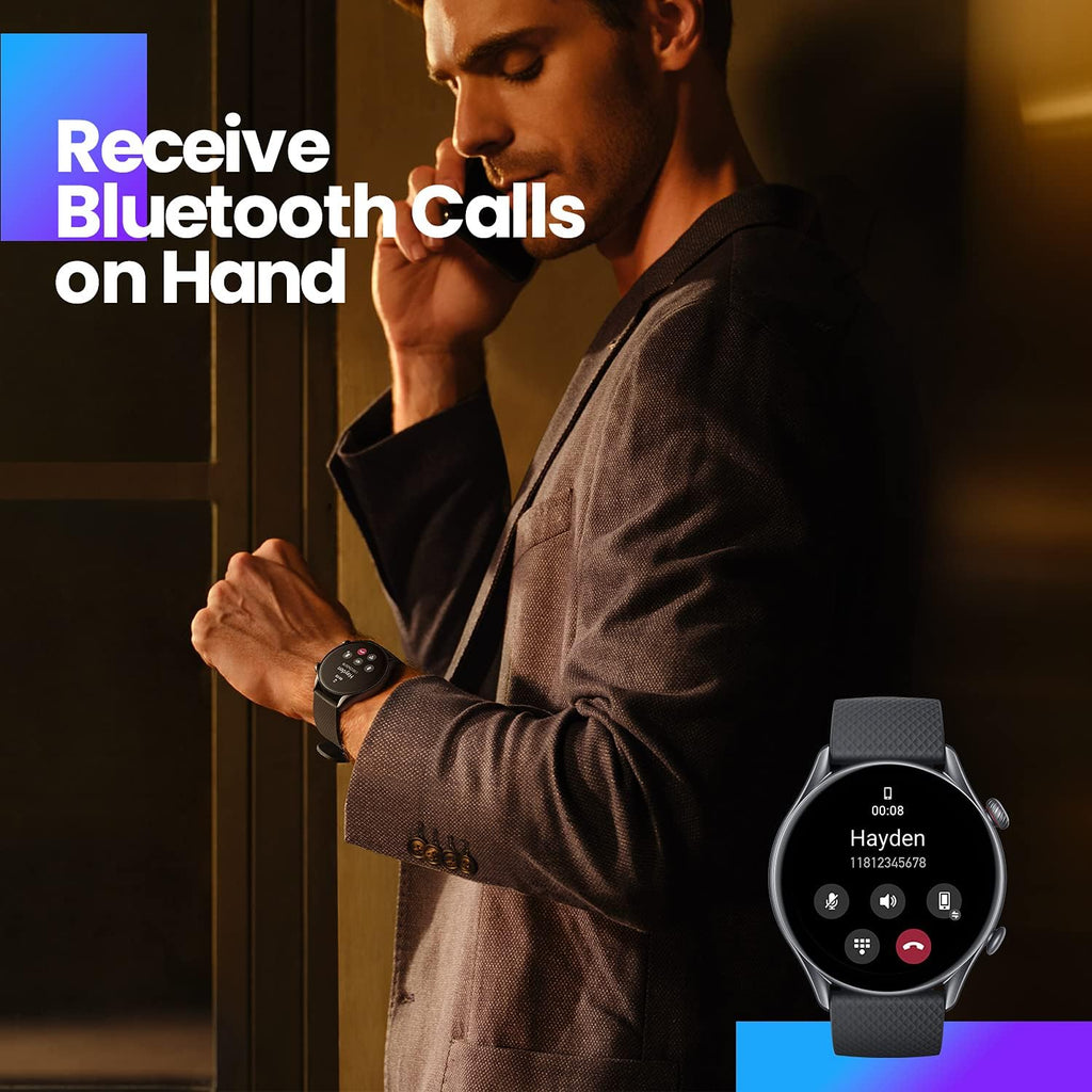Amazfit GTR 3 Pro Smart Watch for Android iPhone with Bluetooth Call Alexa GPS WiFi, Men's Fitness Tracker 150 Sports Modes, 1.45'AMOLED Display, Blood Oxygen Heart Rate Tracking, Waterproof, Black