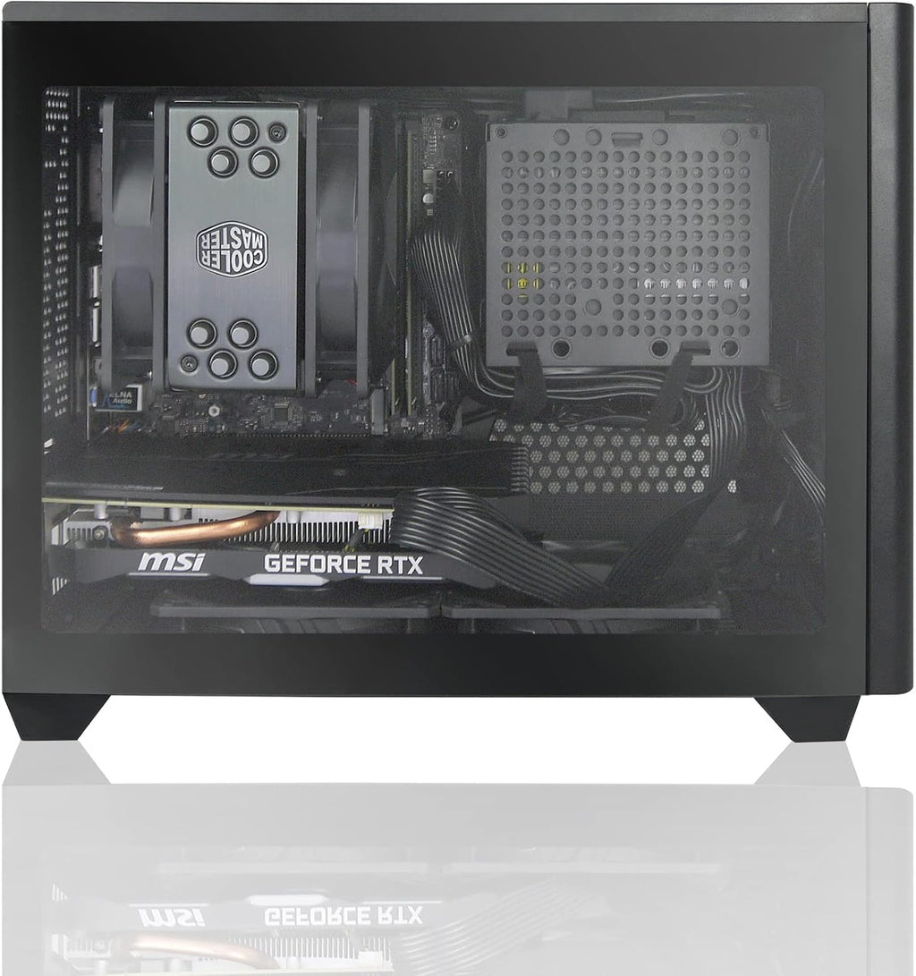 Q-Box Mini Series PC - AMD Ryzen 5 5600G Cezanne 6-Core 3.9 GHz with AMD Radeon Graphics Gaming Cooler 16 GB DDR4 1TB SSD Windows 10, Black