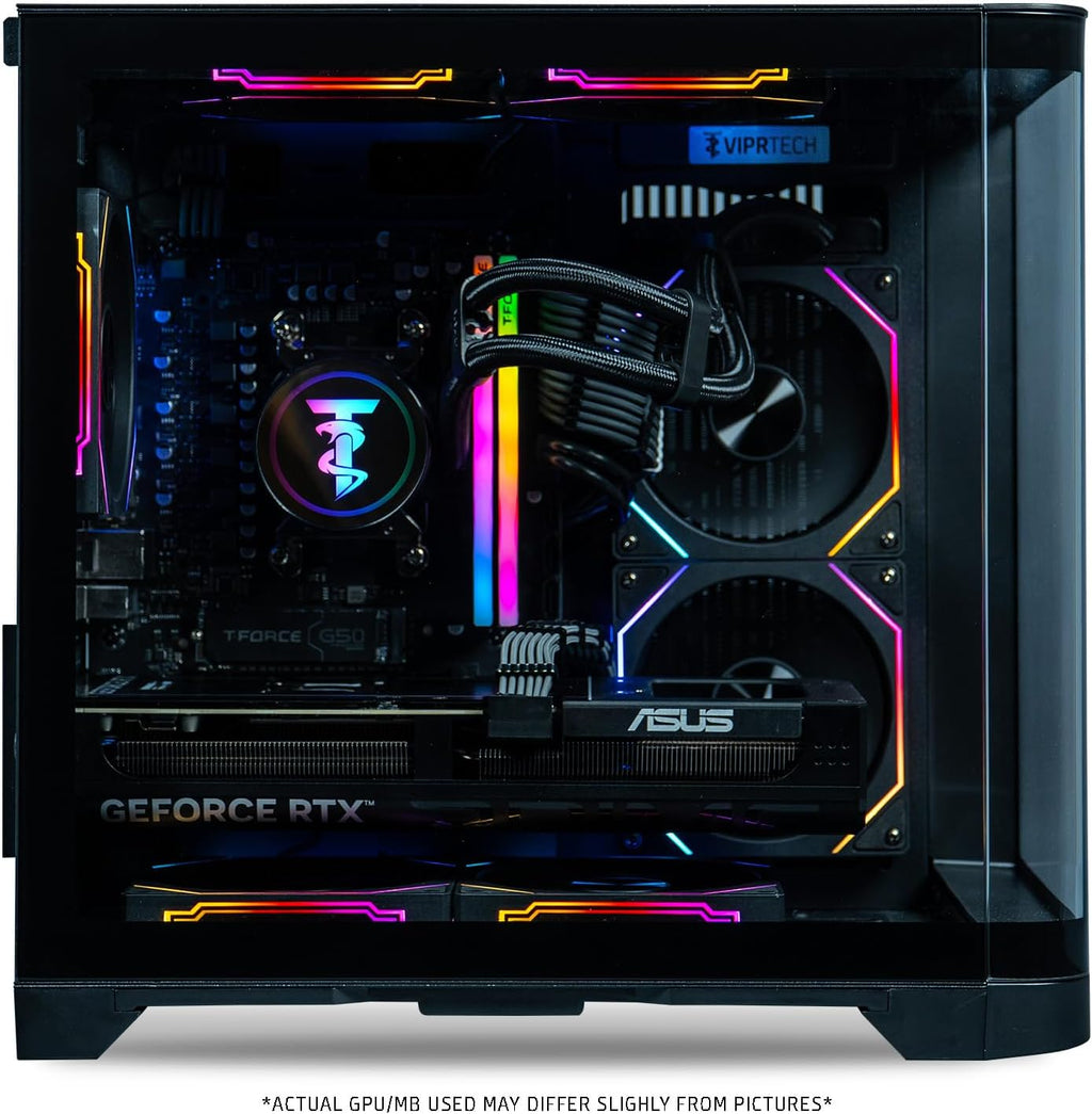 ViprTech Reaper 4.0 Gaming PC - AMD Ryzen 7 8700F (5.0Ghz Liquid Cooled), RTX 5070 12GB, 32GB DDR5 RAM, 2TB NVMe SSD, 800W Gold, VR-Ready, WiFi BT, Win 11, Desktop Computer, Black