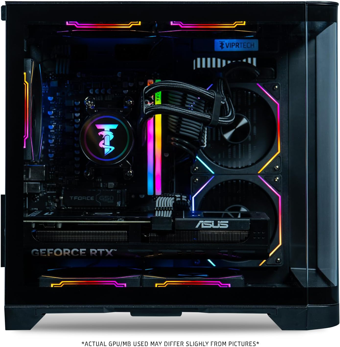 ViprTech Reaper 4.0 Gaming PC - AMD Ryzen 7 8700F (5.0Ghz Liquid Cooled), RTX 5070 12GB, 32GB DDR5 RAM, 2TB NVMe SSD, 800W Gold, VR-Ready, WiFi BT, Win 11, Desktop Computer, Black