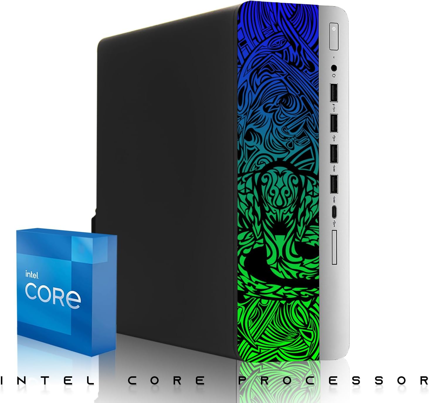 TechMagnet HP Regular Cobra Edition RGB Gaming Desktop PC,Intel Core i7,16GB DDR4 RAM,512GB SSD,GT 1030 Graphics Card,24 Inch Curved Monitor,RGB Kit,Webcam,Windows 11 (Renewed)