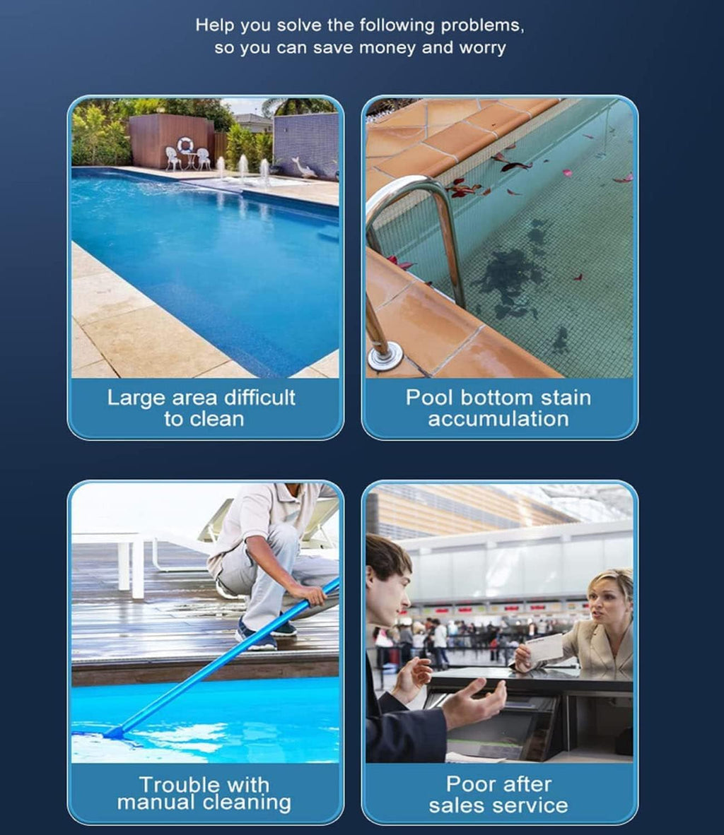 Fully Automatic Swimming Pool Cleaning Robot, Fully Automatic Robotic Pool Cleaner Wall-Climbing Underwater Cleaner with Smart Navigation and Top Load Filter