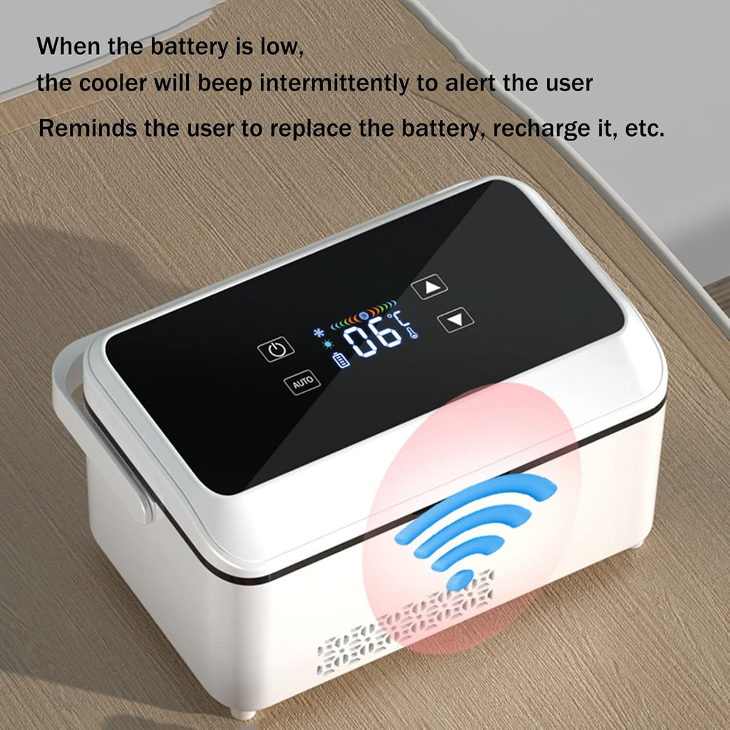 Medication Refrigerator, Insulin Cool Box, Portable Electric Portable Cooler, Intelligent Mini Fridge with Large Refrigeration Space for Medical Cooler Bag for Travel,1cell