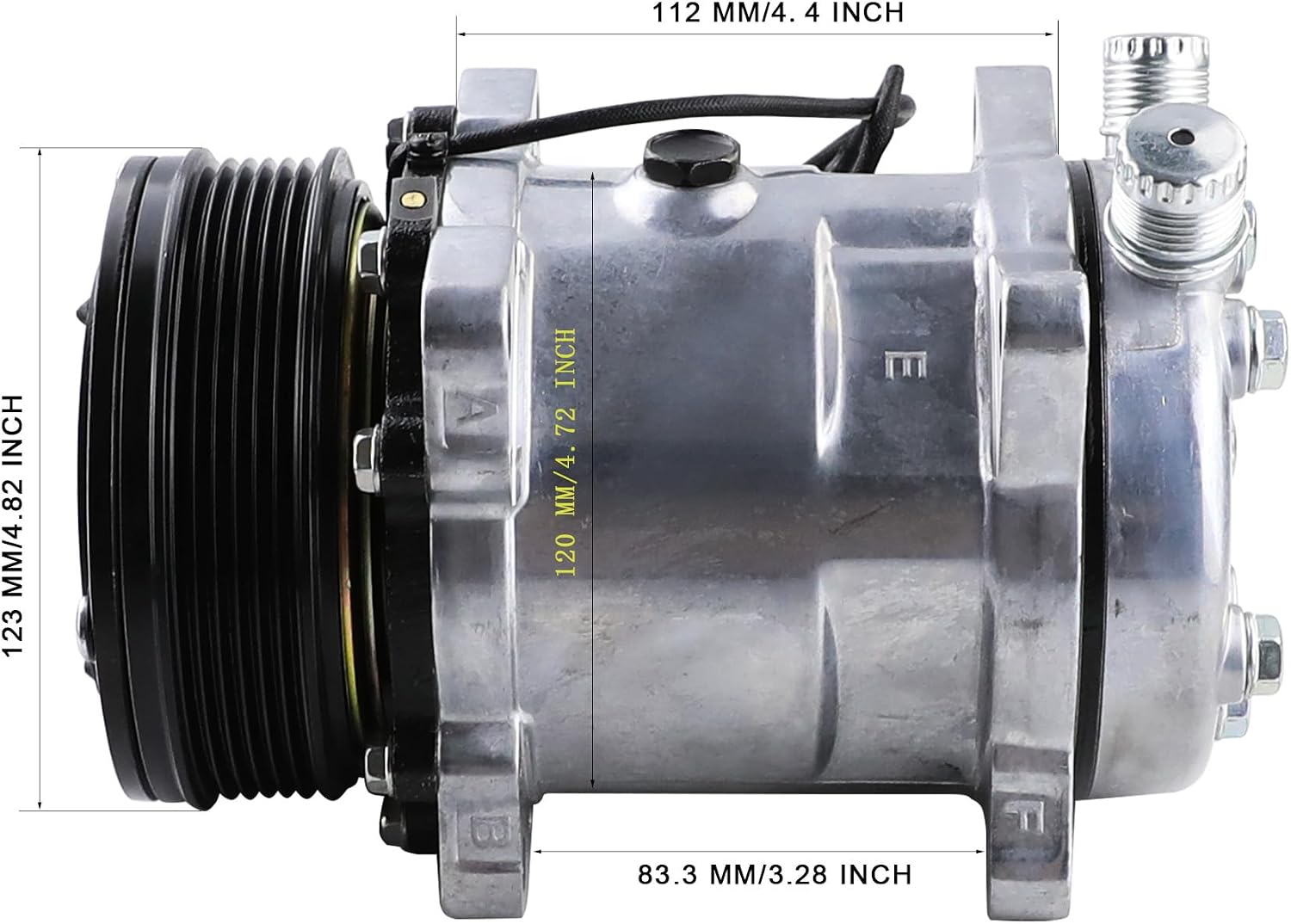 Universal A/C Compressor 6PK Clutch Sanden 508 5H14 R134A Serpentine Belt 12V