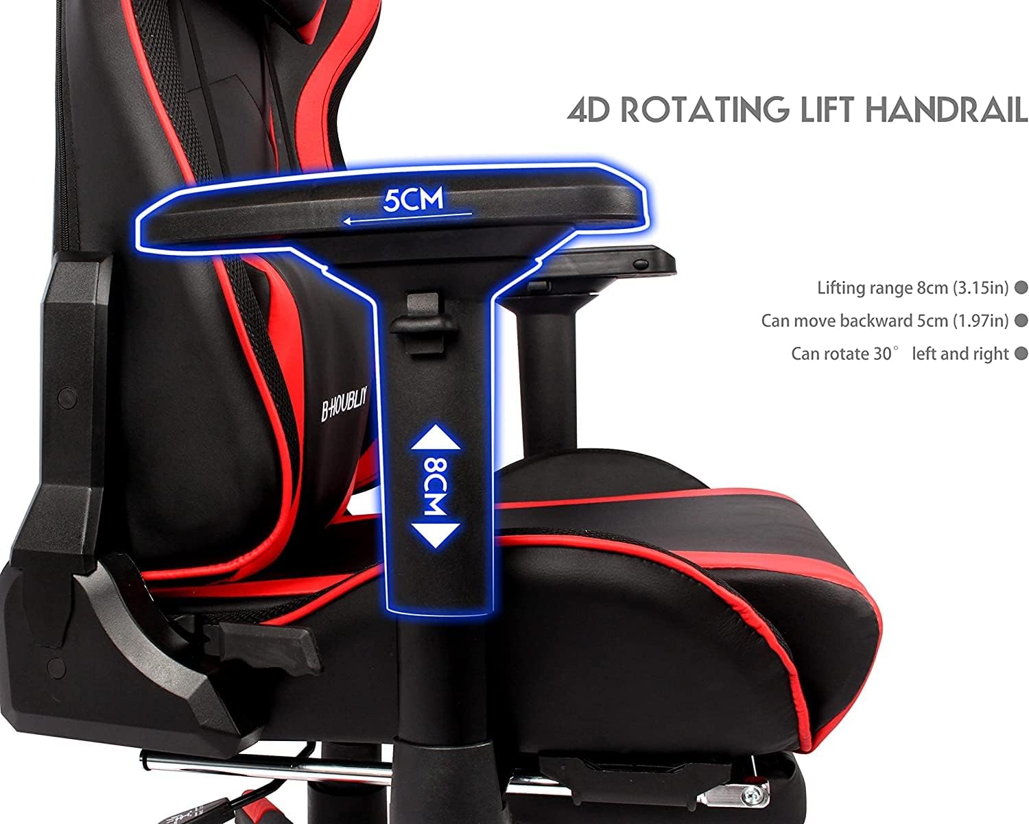 Ergonomic Gaming Chair with Speakers and LED Light - Full Massage Lumbar Support, High Back Office Chair - Recliner with Footrest and Lumbar Support, Adults Teens Computer Chair.,White