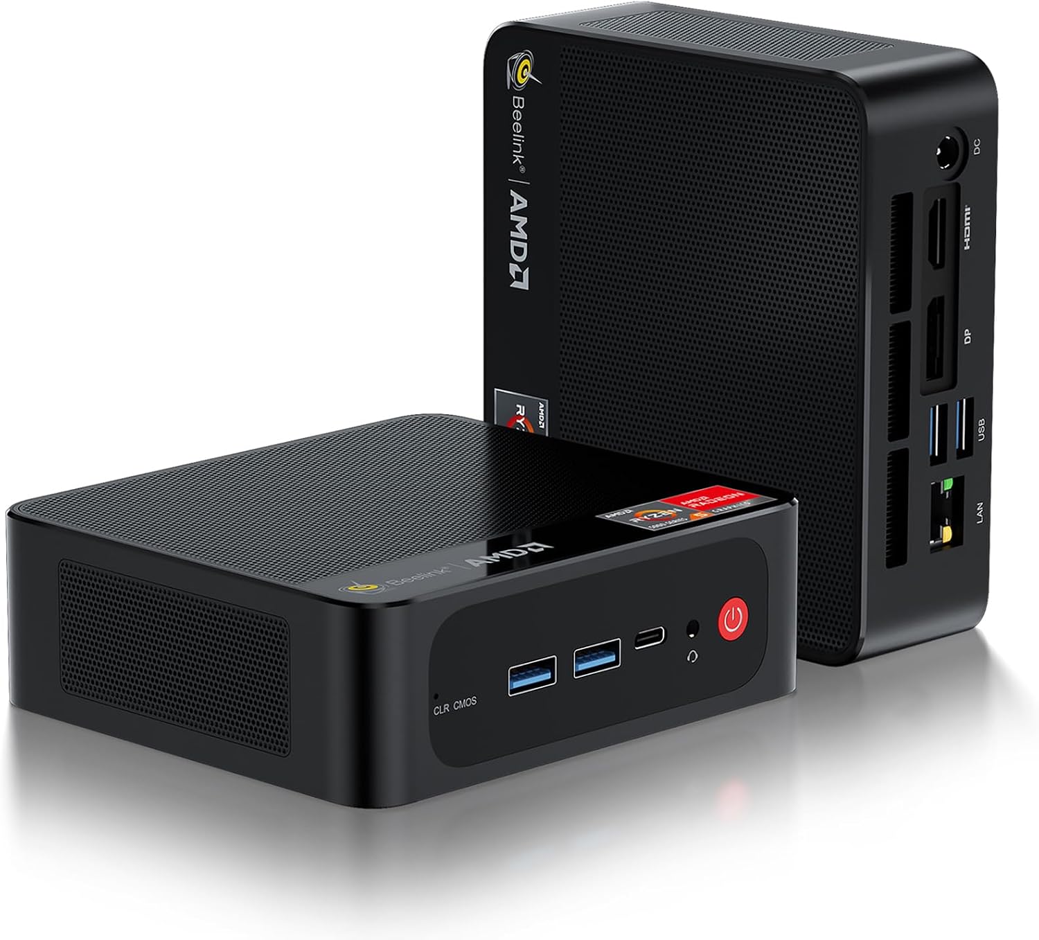 Beelink Mini PC, AMD Ryzen 5 5625U (6C/12T, up to 4.3GHz), 16GB DDR4 500GB Nvme M.2 SSD, SER5 PRO Mini Desktop Computer Support 4K@60Hz Triple Display/DP1.4/HDMI/Type-C/WiFi 6/BT5.4 for Office/Home