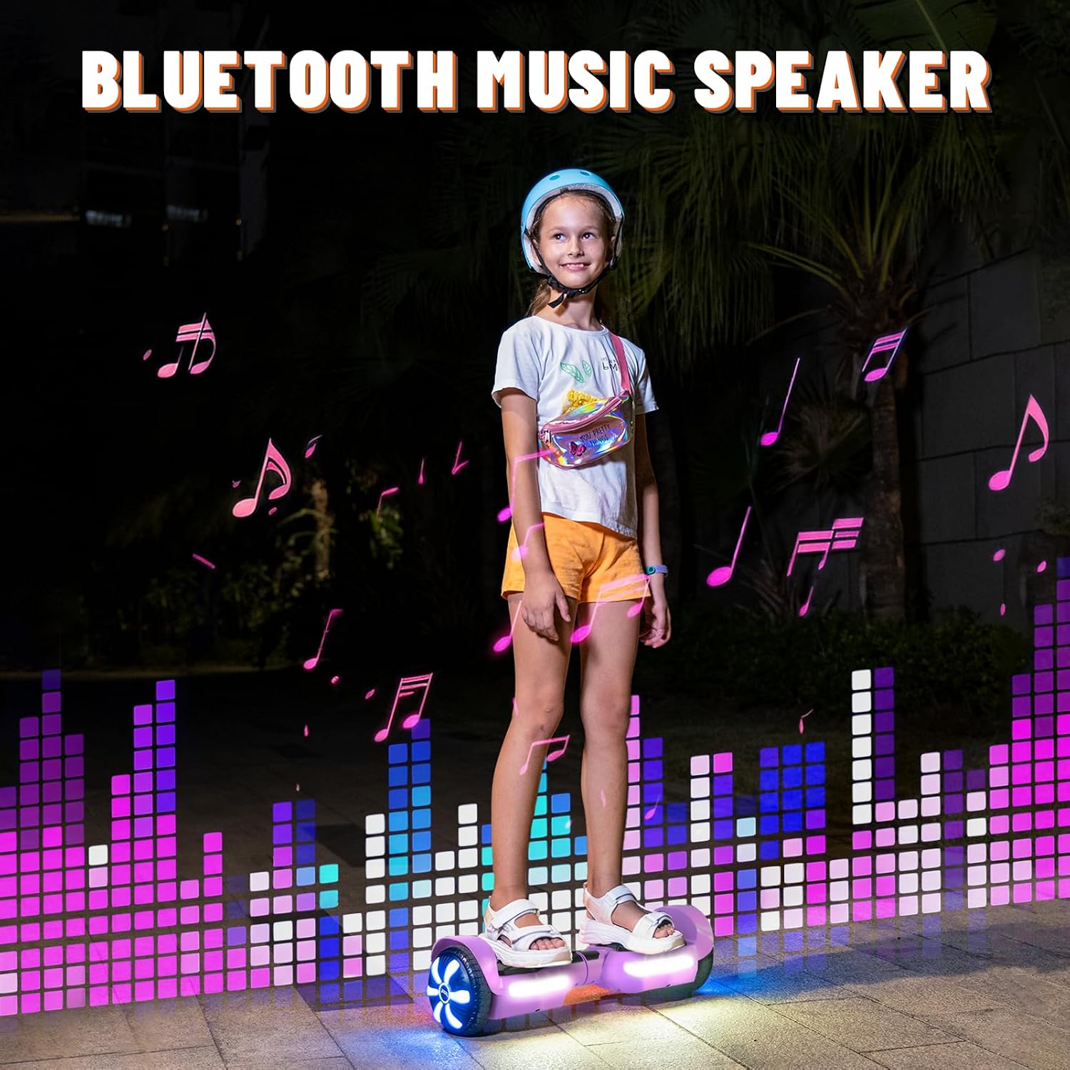 SIMATE Scooter, Bluetooth Speakers and LED Light-Up Wheels, APP Control, Dual 250W Motors, 8.5 mph Max Speed & 8.5 Miles Max Range, Gifts for Kids Adults Girls Boys