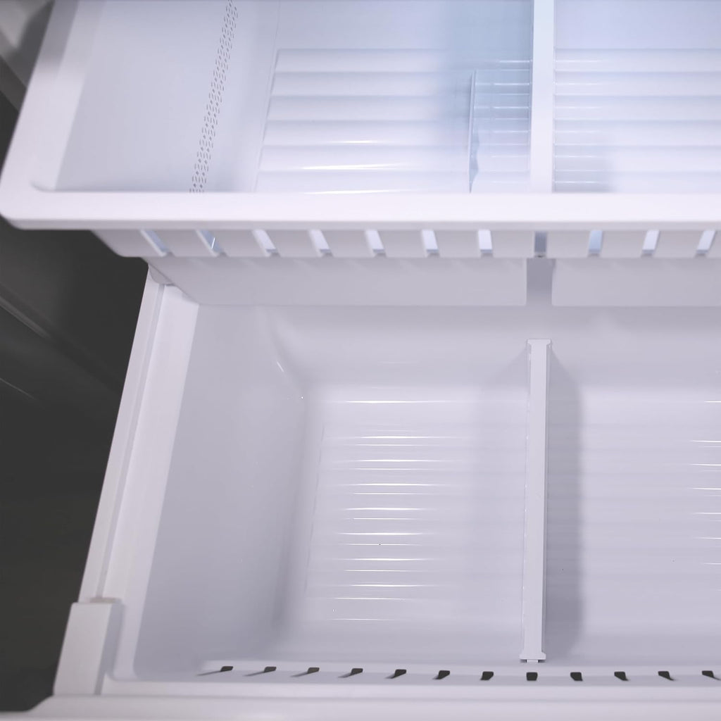 West Bend Refrigerator Freestanding French Door Design Fridge with 5.1 Cu.Ft. Freezer Capacity, Adjustable Electronic Control and Frost Free Defrost, 17.5-Cu.Ft, Metallic