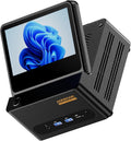 AOOSTAR G-FLIP AMD R7 H255 Mini Computer Without RAM/SSD/OS, MINI Gaming PC with 5 inch Touchscreen,2X DDR5 5600Mhz RAM Slots, 2X M.2 2280 NVME SSD Slots，Oculink/Dual USB4/2 x 2.5GB LAN