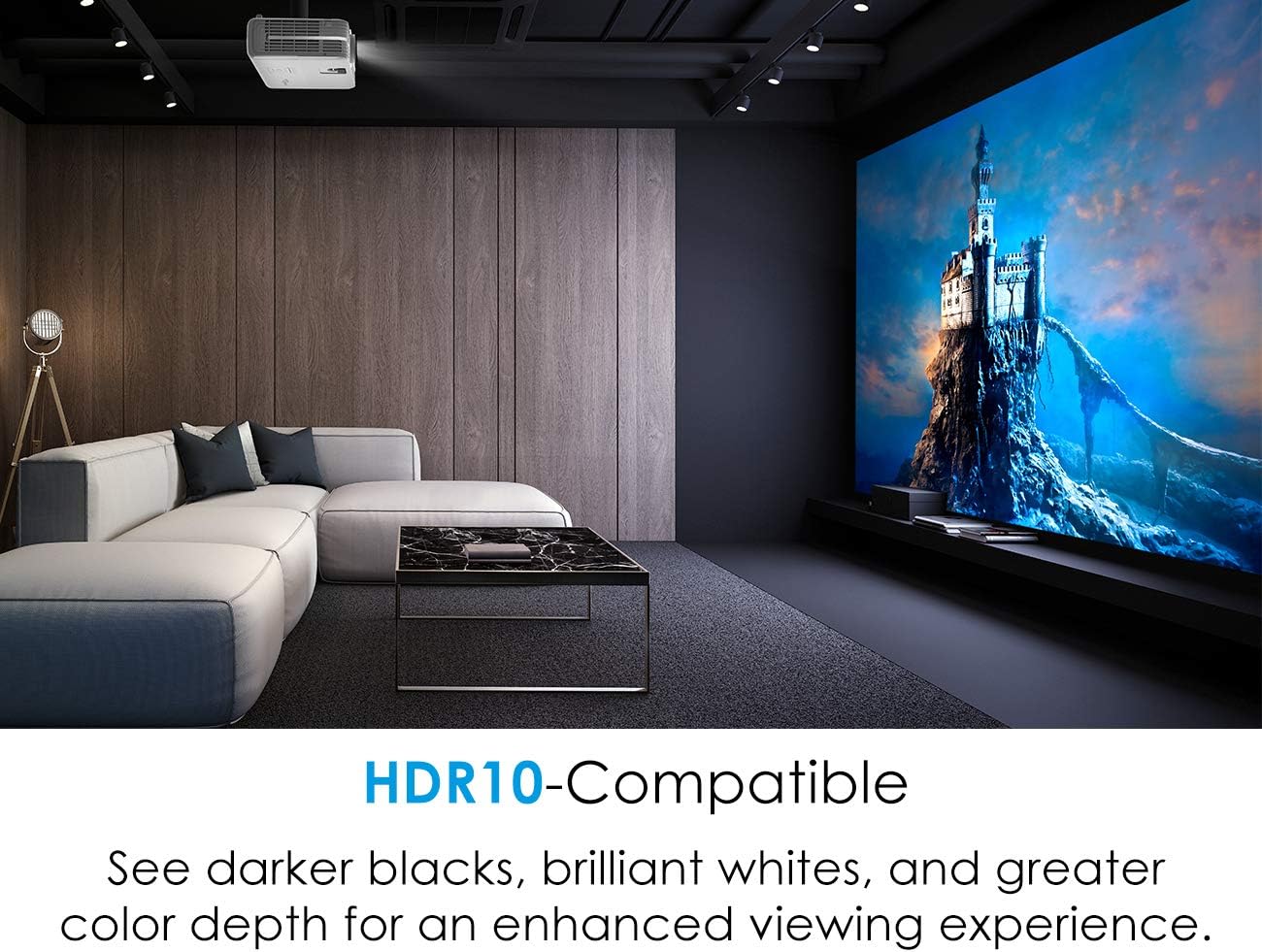 Optoma UHD50 True 4K Ultra High Definition DLP Home Theater Projector for Entertainment and Movies with HDMI 2.0, HDCP 2.2 and HDR Technology