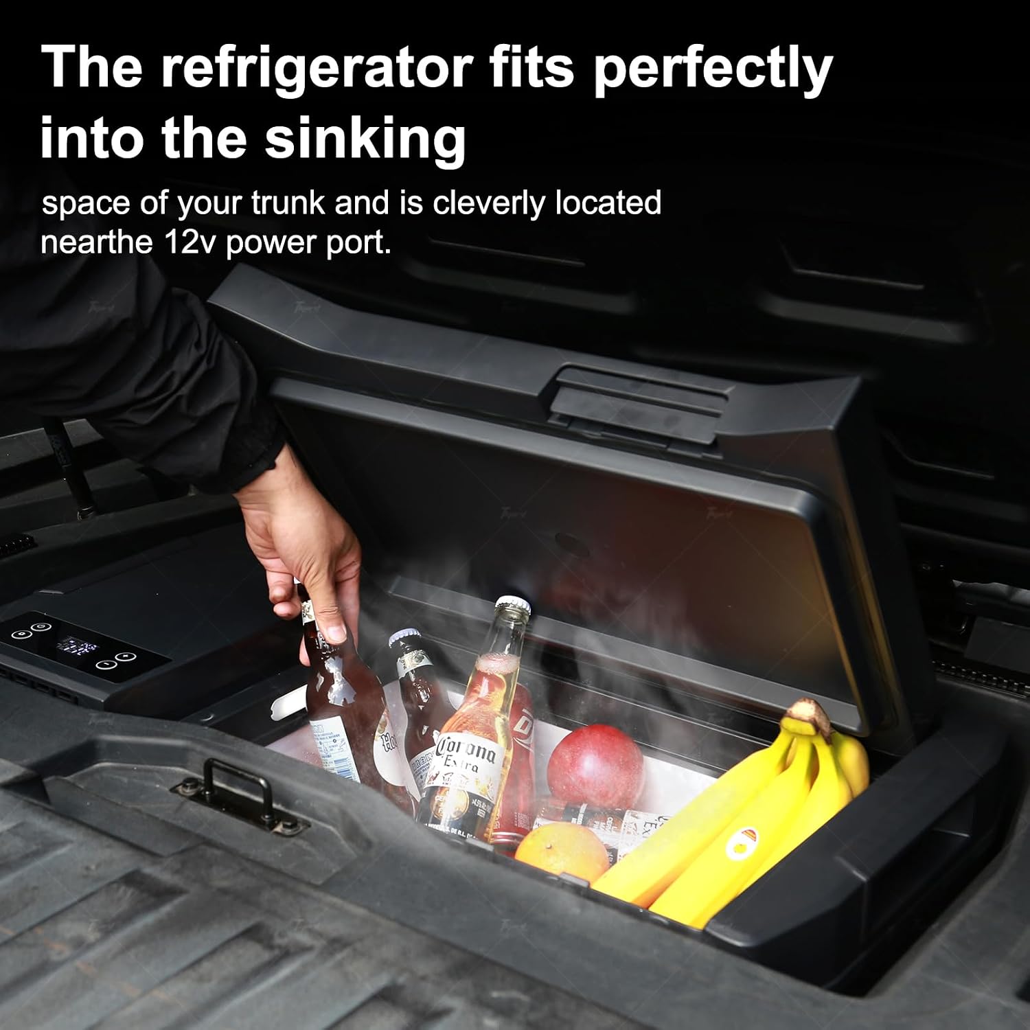Tlyard Car Refrigerator for Tesla Cybertruck, 25L Tesla Cybertruck Trunk Fridge with APP Control, DC 12/24V Cybertruck Freezer Compressor Electric Cooler for Outdoor Camping Road Trip