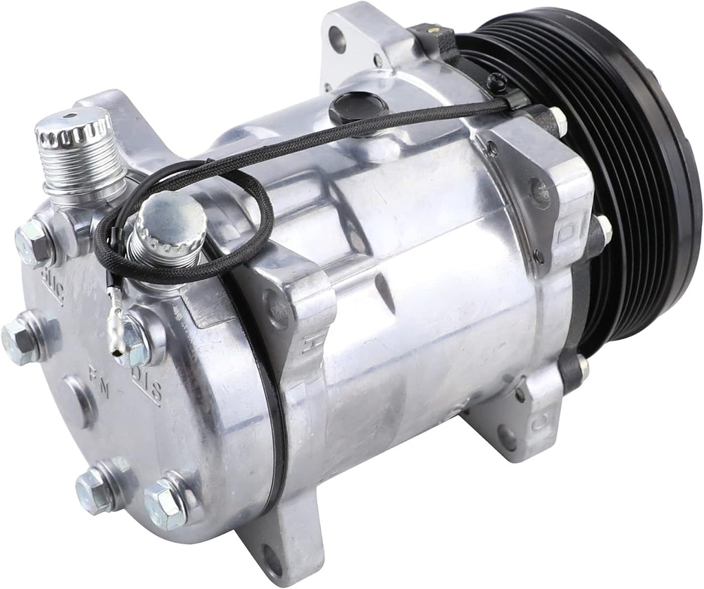 Universal A/C Compressor 6PK Clutch Sanden 508 5H14 R134A Serpentine Belt 12V