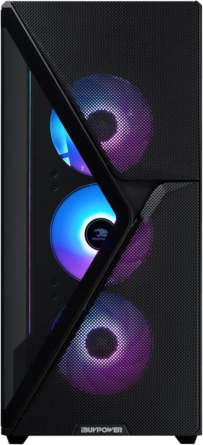 iBUYPOWER Slate MESH Gaming PC Desktop Computer Intel Core i7 14700F CPU, NVIDIA GeForce RTX 4060 8GB GPU, 32GB DDR5 RGB 5200MHz RAM, 1TB SSD, Windows 11 Home, Gamer Keyboard and Mouse -SMI7N4601